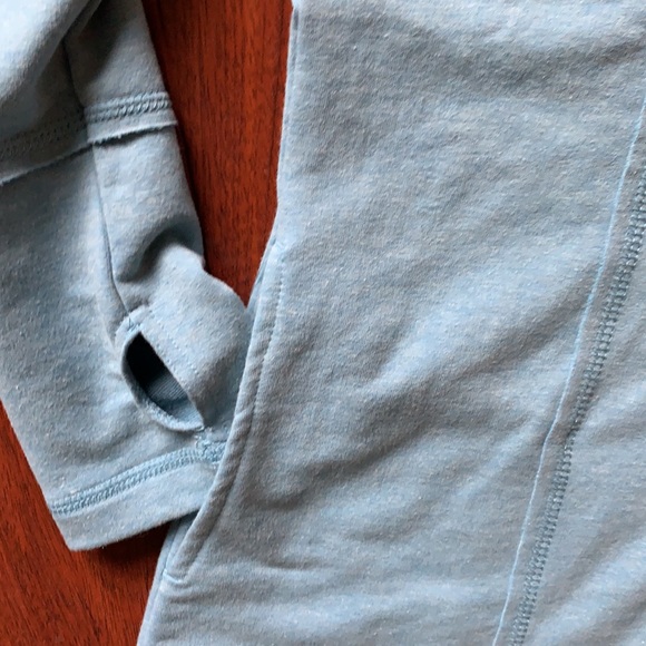 Alex + Abby turquoise stretch cotton hoodie with princess seams & pockets! - Picture 6 of 7